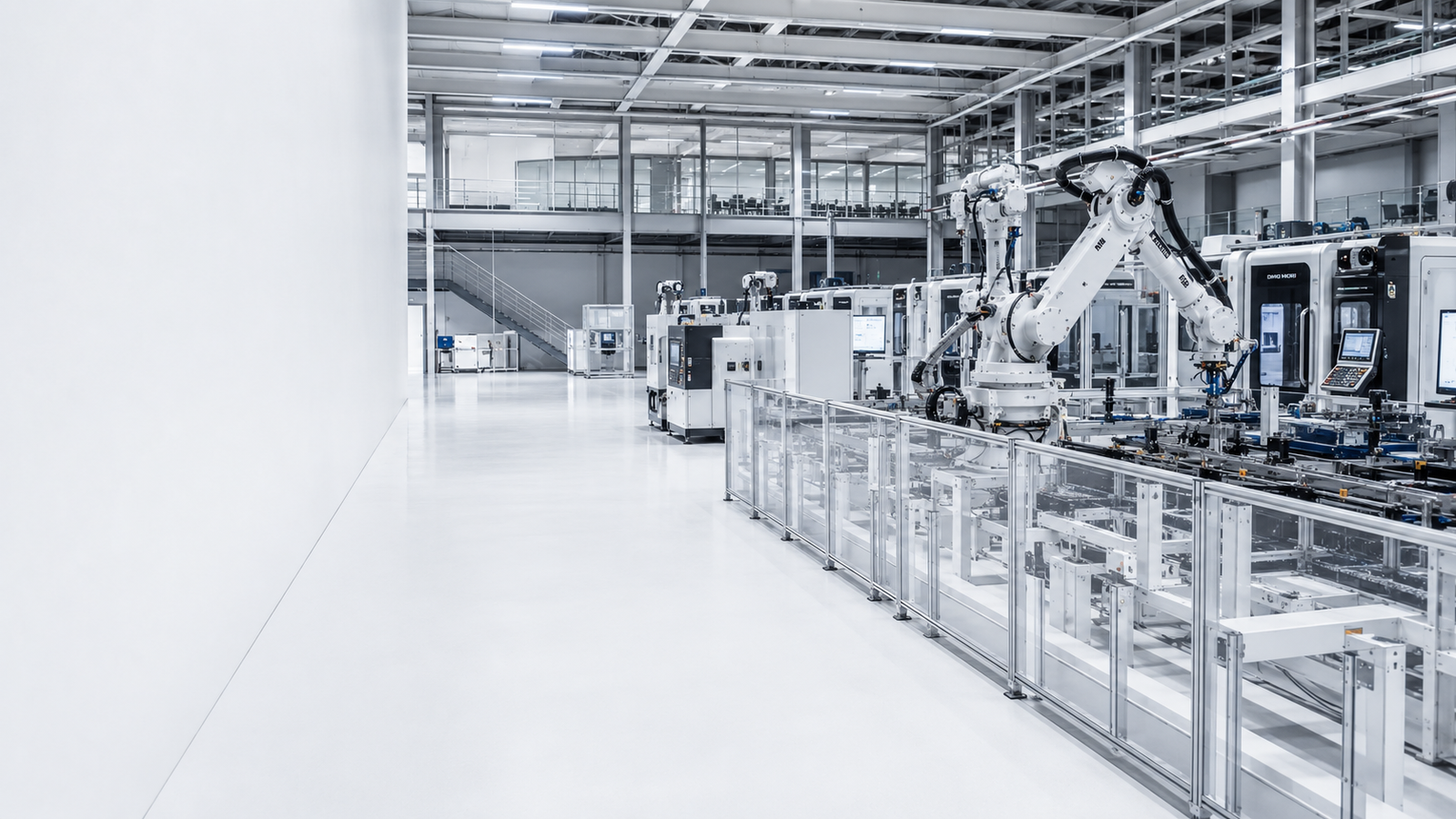 Industrial engineering facility with precision manufacturing equipment